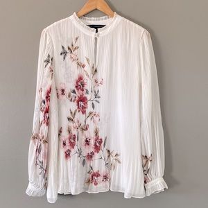 WHBM • Pleated Chiffon Blouse